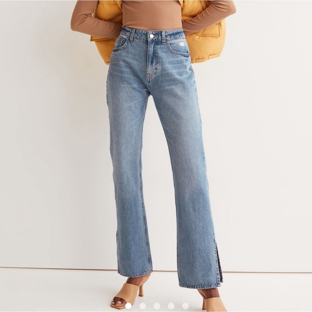 Straight Leg Split Hem Denim